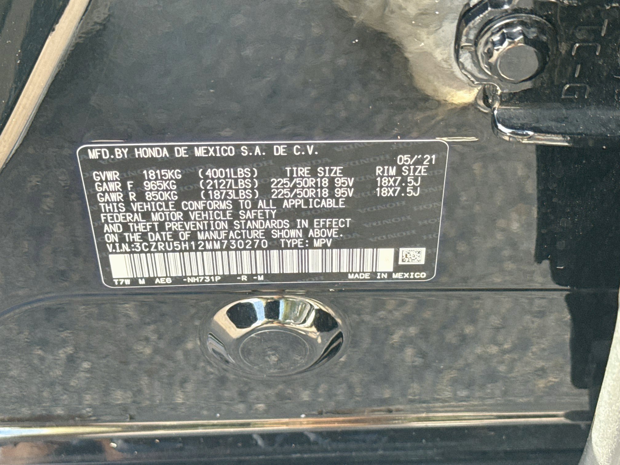 Certified Used 2021 Crystal Black Pearl Honda Sport image 32