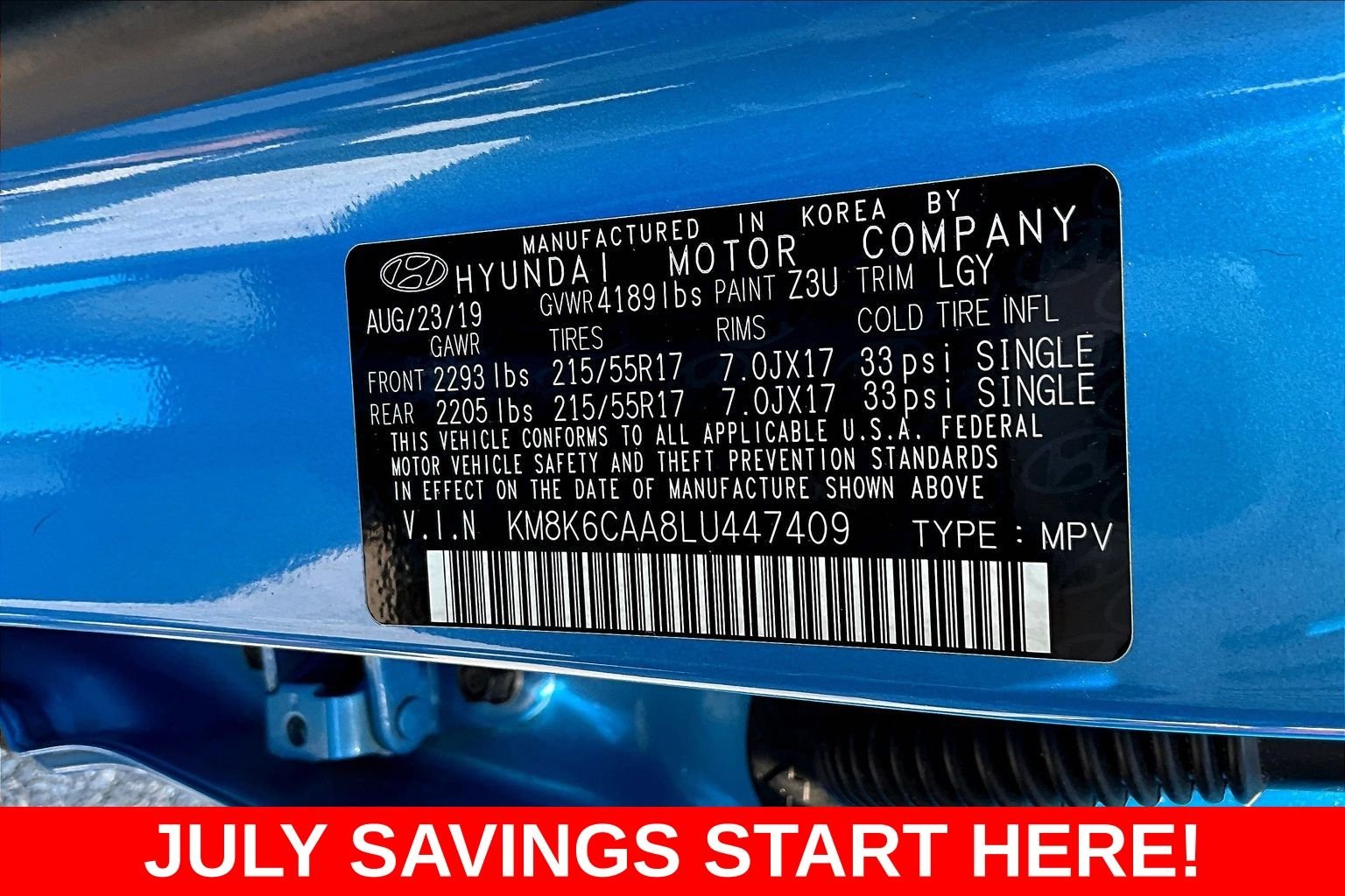 Used 2020 Blue Hyundai SEL Plus image 19