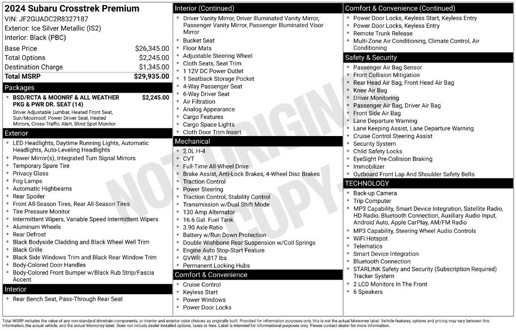Used 2024 Silver Subaru Premium image 34