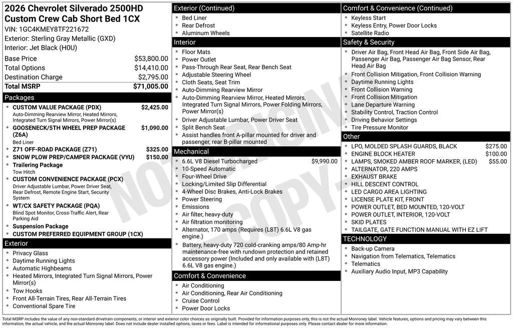 New 2026 Sterling Gray Metallic Chevrolet Custom image 4