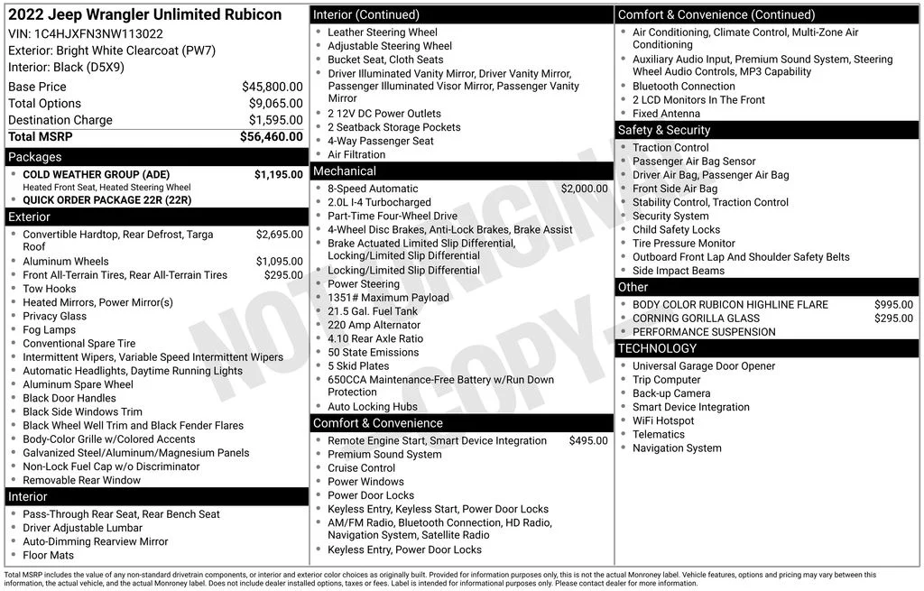 Certified Used 2022 White Jeep Unlimited Rubicon image 31