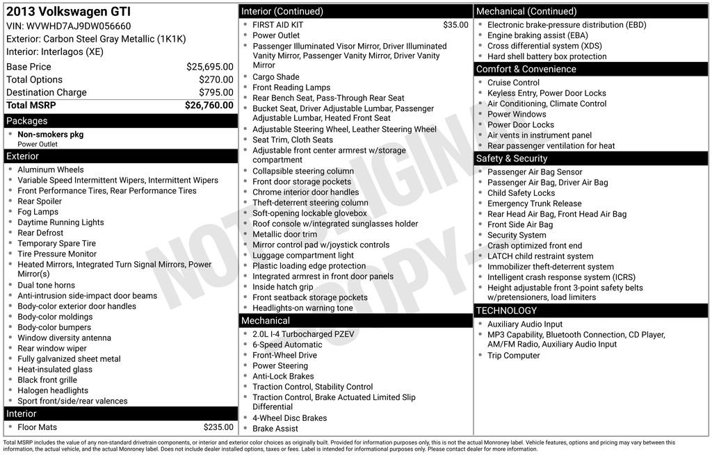 Used 2013 Black Volkswagen Base image 4