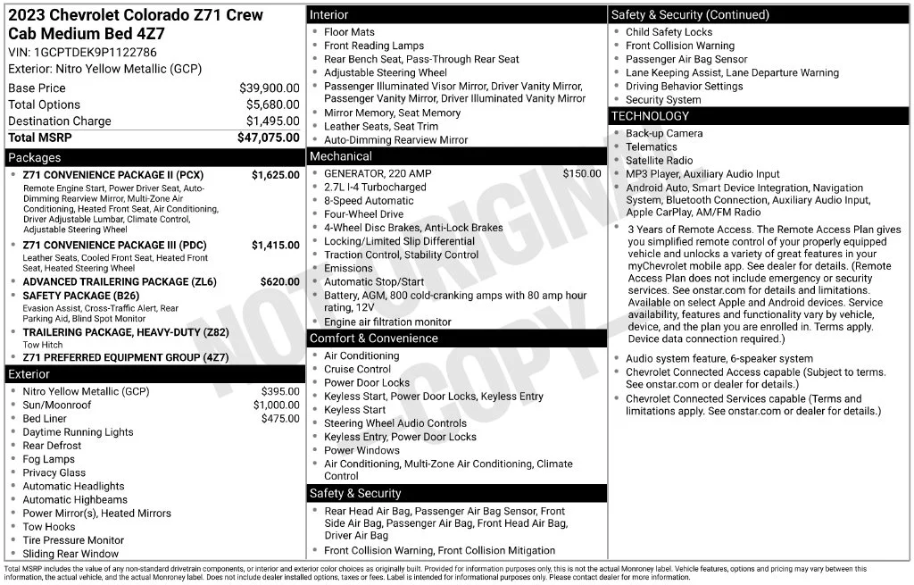 Certified Used 2023 Yellow Chevrolet Z71 image 13