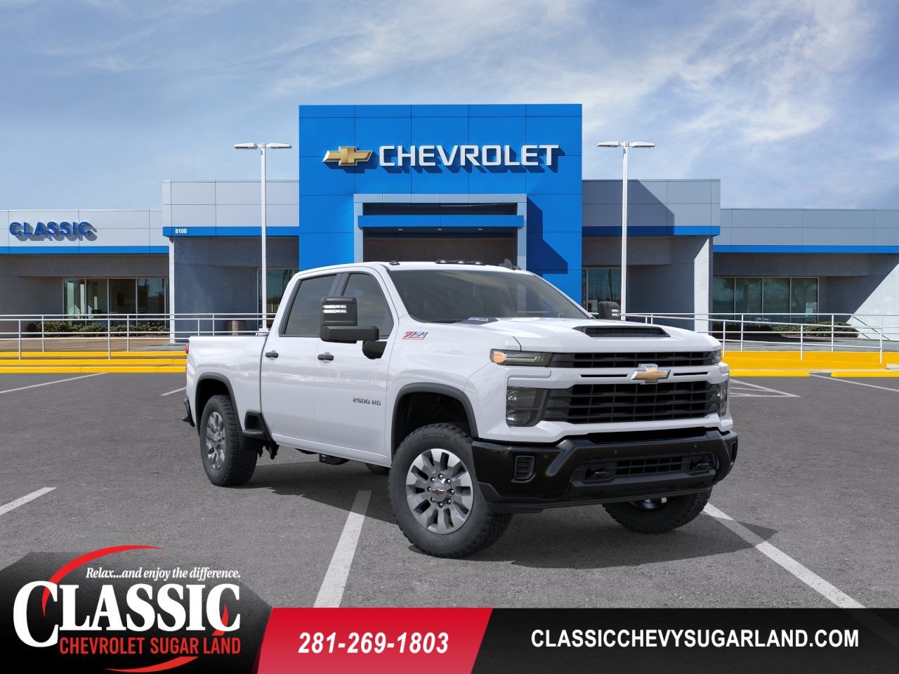 2026 Chevrolet Silverado 2500 HD Custom White at Classic Elite Chevrolet Sugar Land