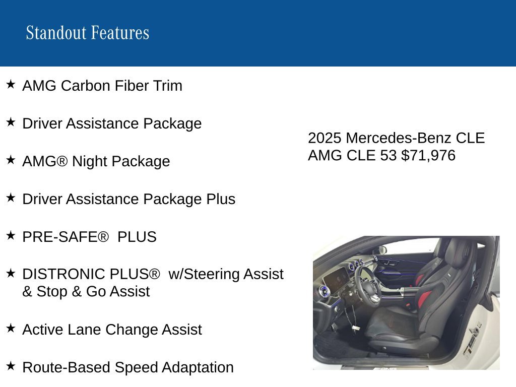 Certified Used 2025 White Mercedes-Benz CLE 53 AMG® image 9