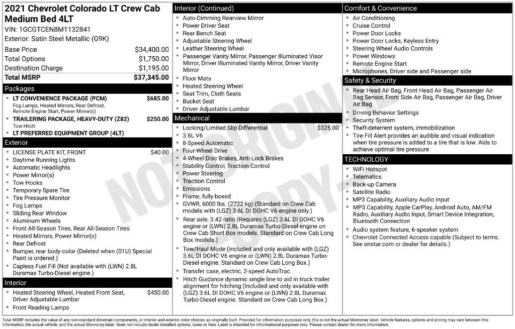 Used 2021 SATIN STEEL METALLIC Chevrolet 4WD LT image 2