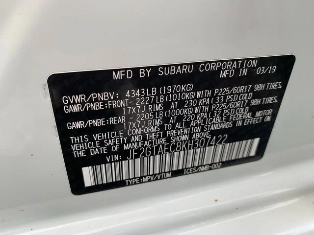 Certified Used 2019 White Subaru 2.0i Premium image 24