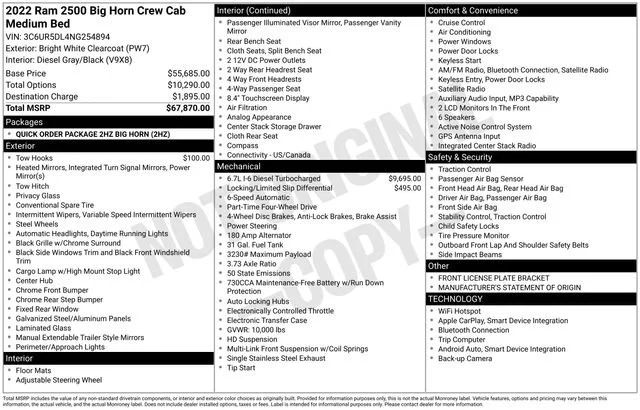 Used 2022 Bright White Clearcoat Ram Big Horn image 23