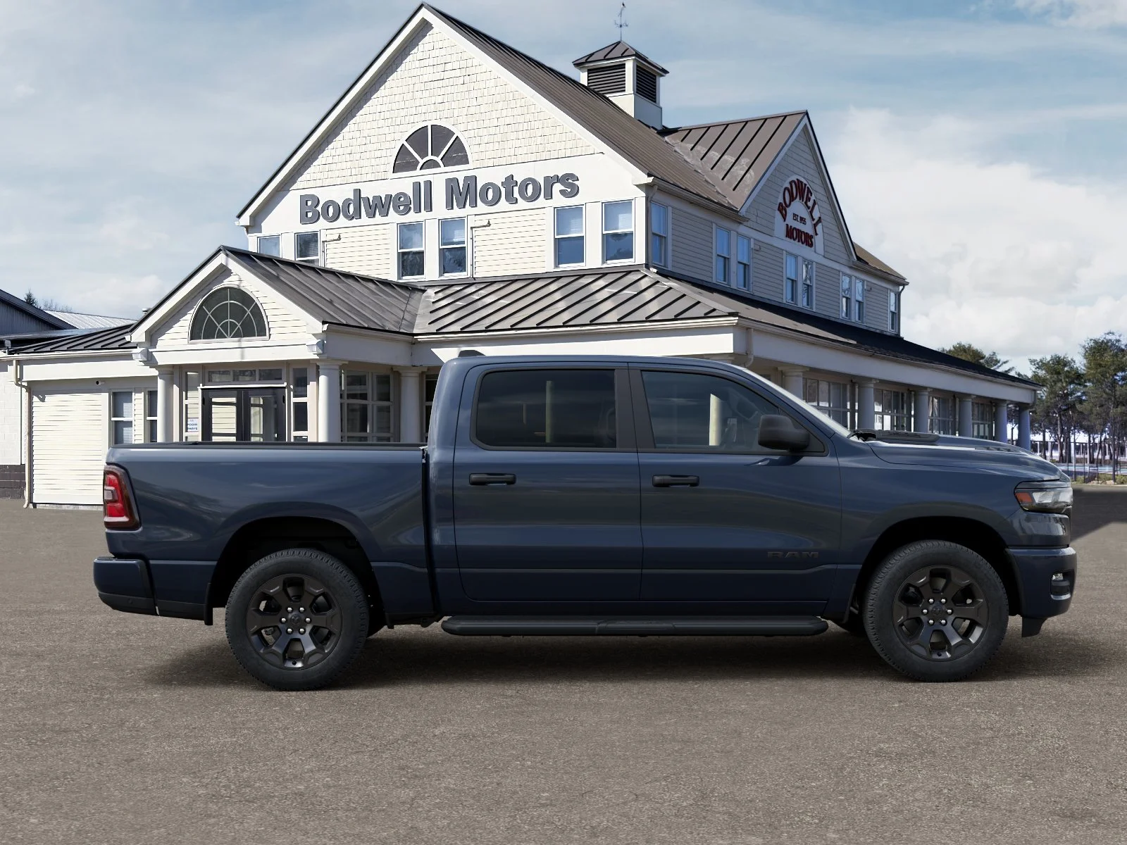 New 2026 Forged Blue Metallic Exterior Paint RAM Express Crew Cab 4x4 5