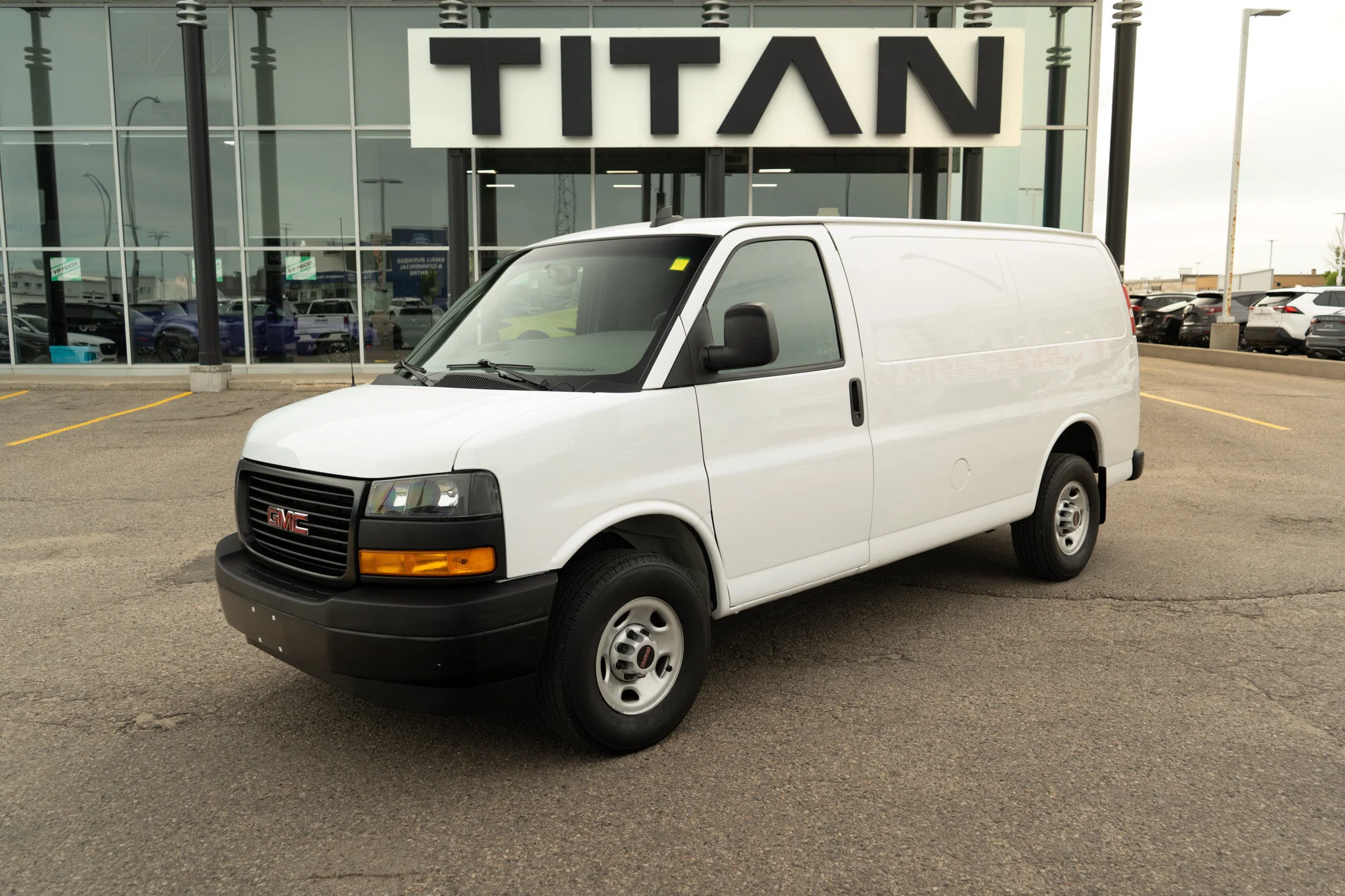 Certified Used 2023 Summit White GMC Cargo*135in WB | Summit White | Rubber Lined Flooring | Htd Mirrors | 239.4 cuft Capacity image 2