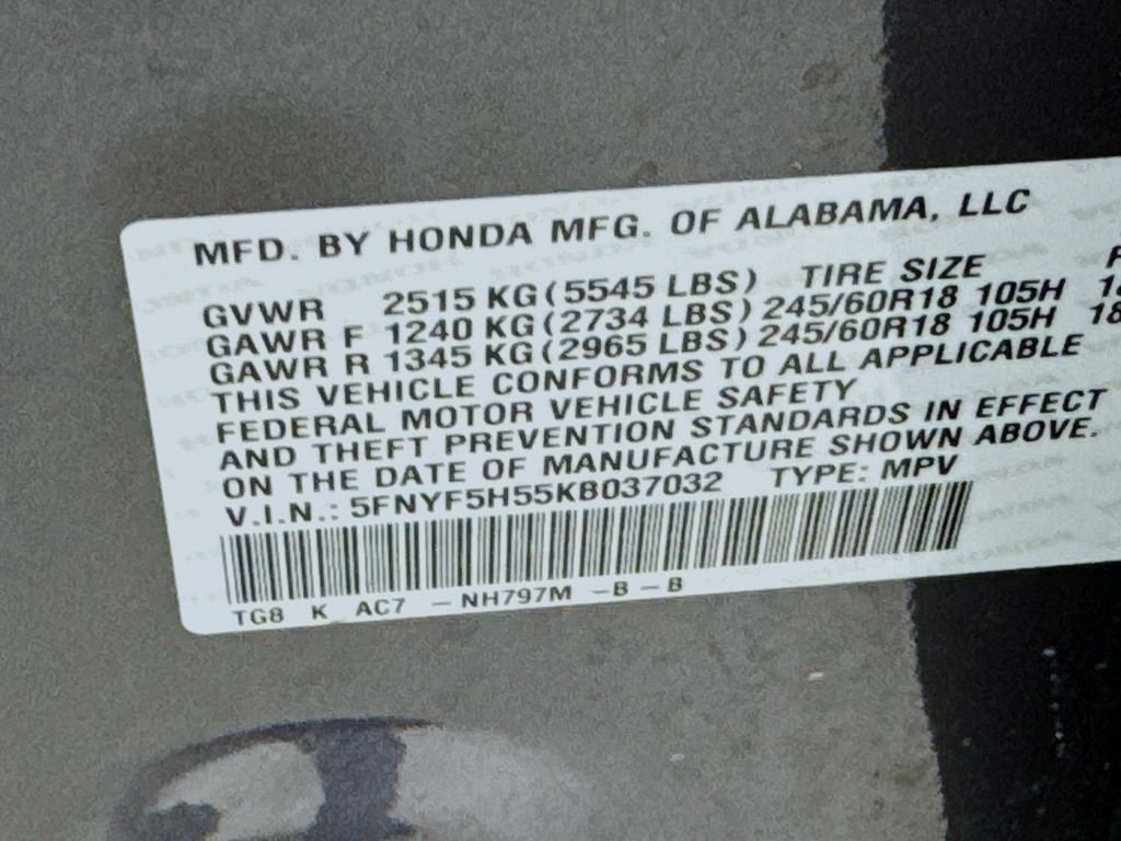 Certified Used 2019 Modern Steel Metallic Honda EX-L image 42