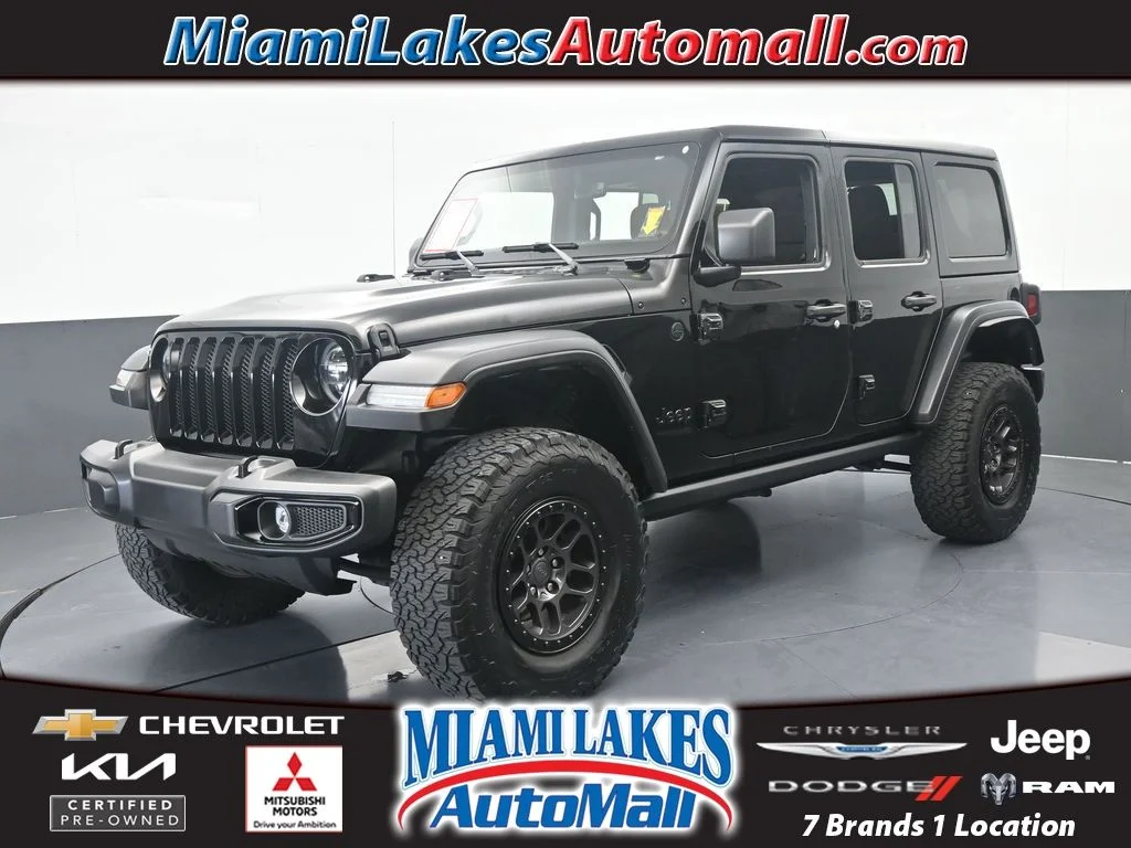 Used 2022 Black Clearcoat Jeep Unlimited Sport image 1