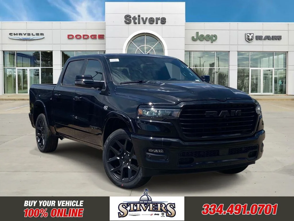 New 2026 Diamond Black Crystal Pearl-Coat Exterior Paint RAM Laramie image 1