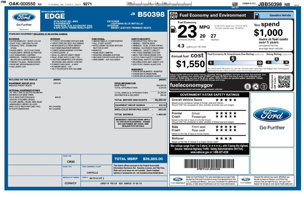 Used 2018 Blue Ford SEL image 30