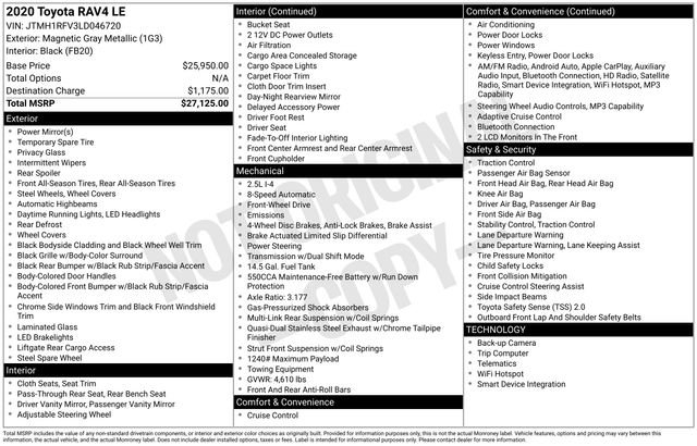 Certified Used 2020 Gray Toyota LE image 6