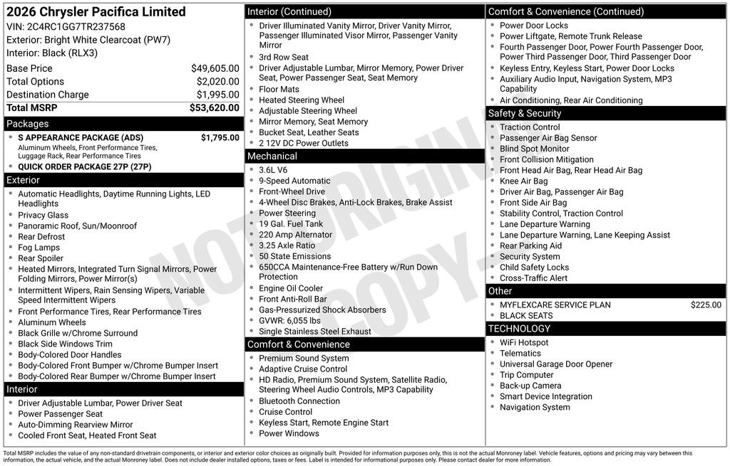 New 2026 Bright White Clear-Coat Exterior Paint Chrysler Limited image 33