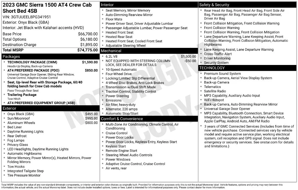 Used 2023 Black GMC AT4 image 2