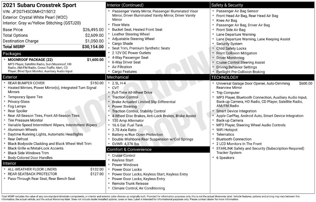 Used 2021 White Subaru Sport image 7