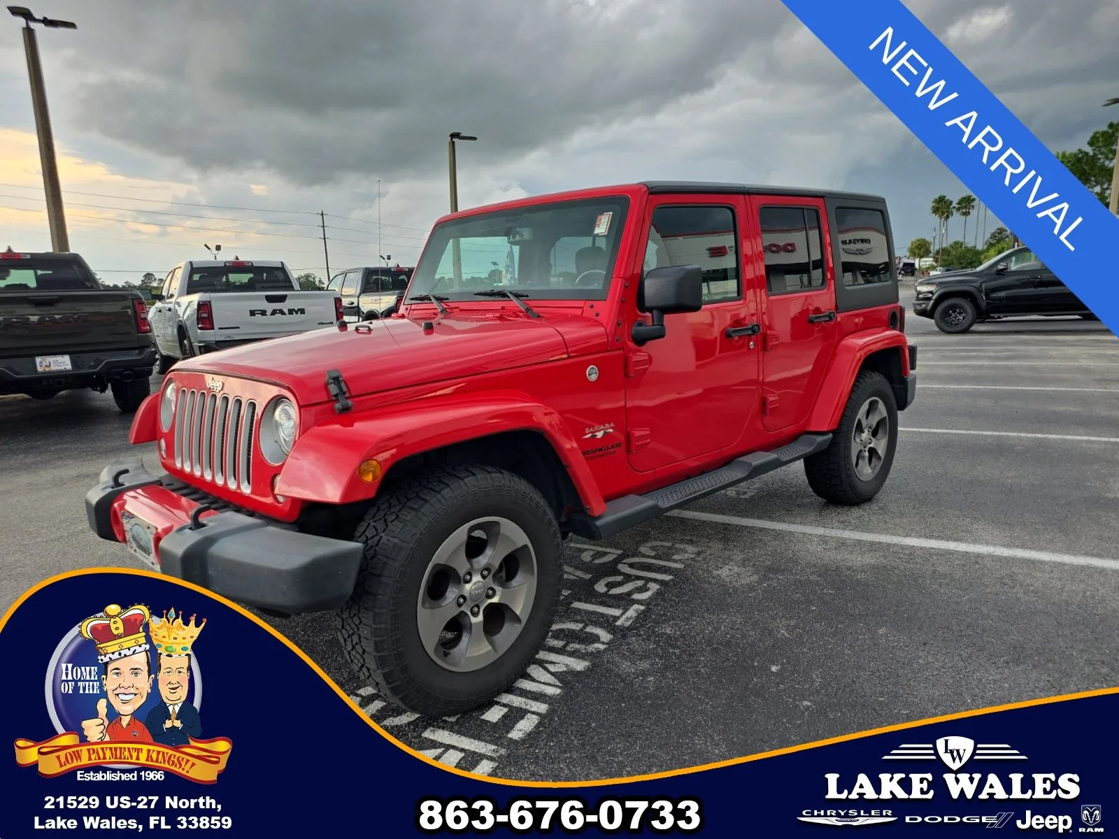 Used 2017 Red Jeep Unlimited Sahara image 3