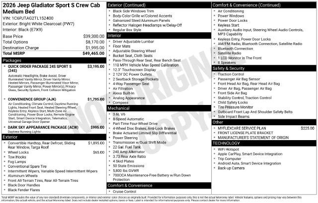 2026 Jeep Gladiator Sport S - Photo 24