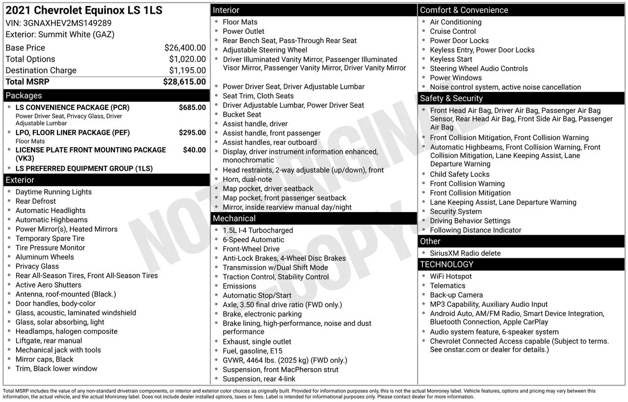 Used 2021 Summit White Chevrolet LS image 54