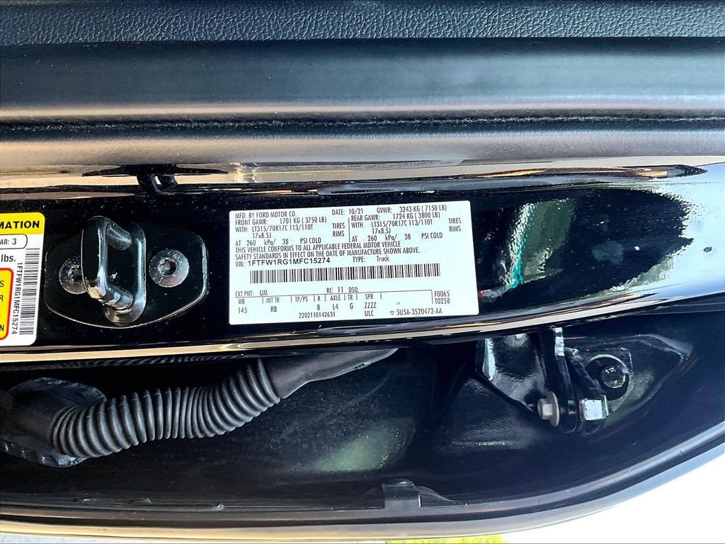 Used 2021 Black Ford Raptor image 9
