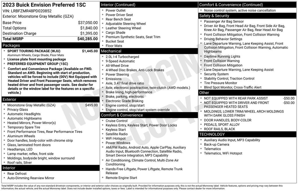 Used 2023 Gray Buick Preferred image 2