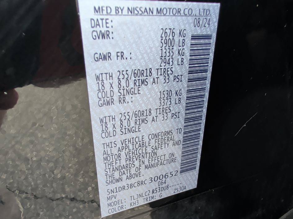 Used 2024 Super Black Nissan SV image 32