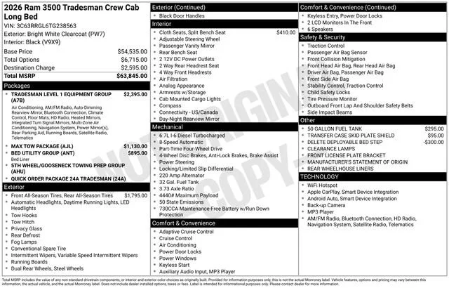 New 2026 Bright White Clear-Coat Exterior Paint RAM Tradesman image 31