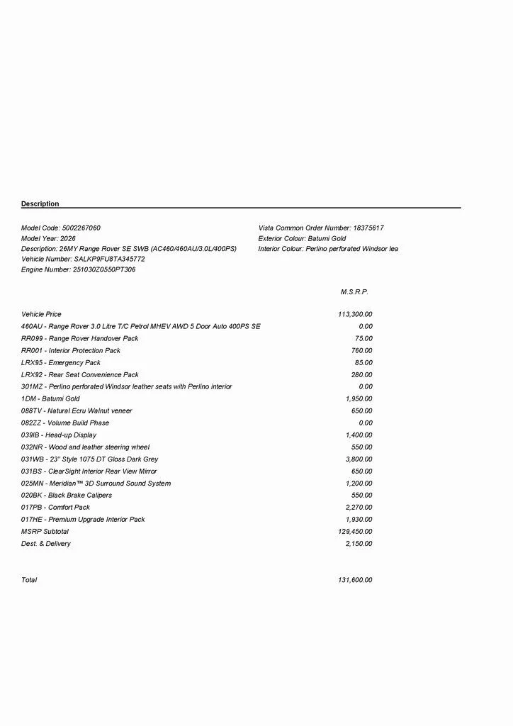 Used 2026 Gold Land Rover SE image 3