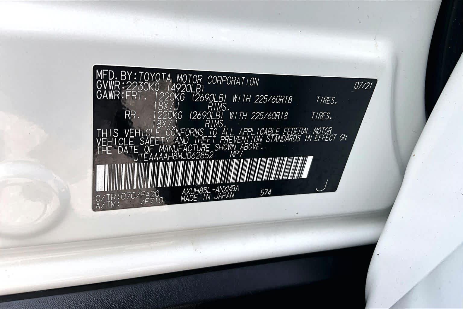 Certified Used 2021 Blizzard Pearl Toyota LE image 33