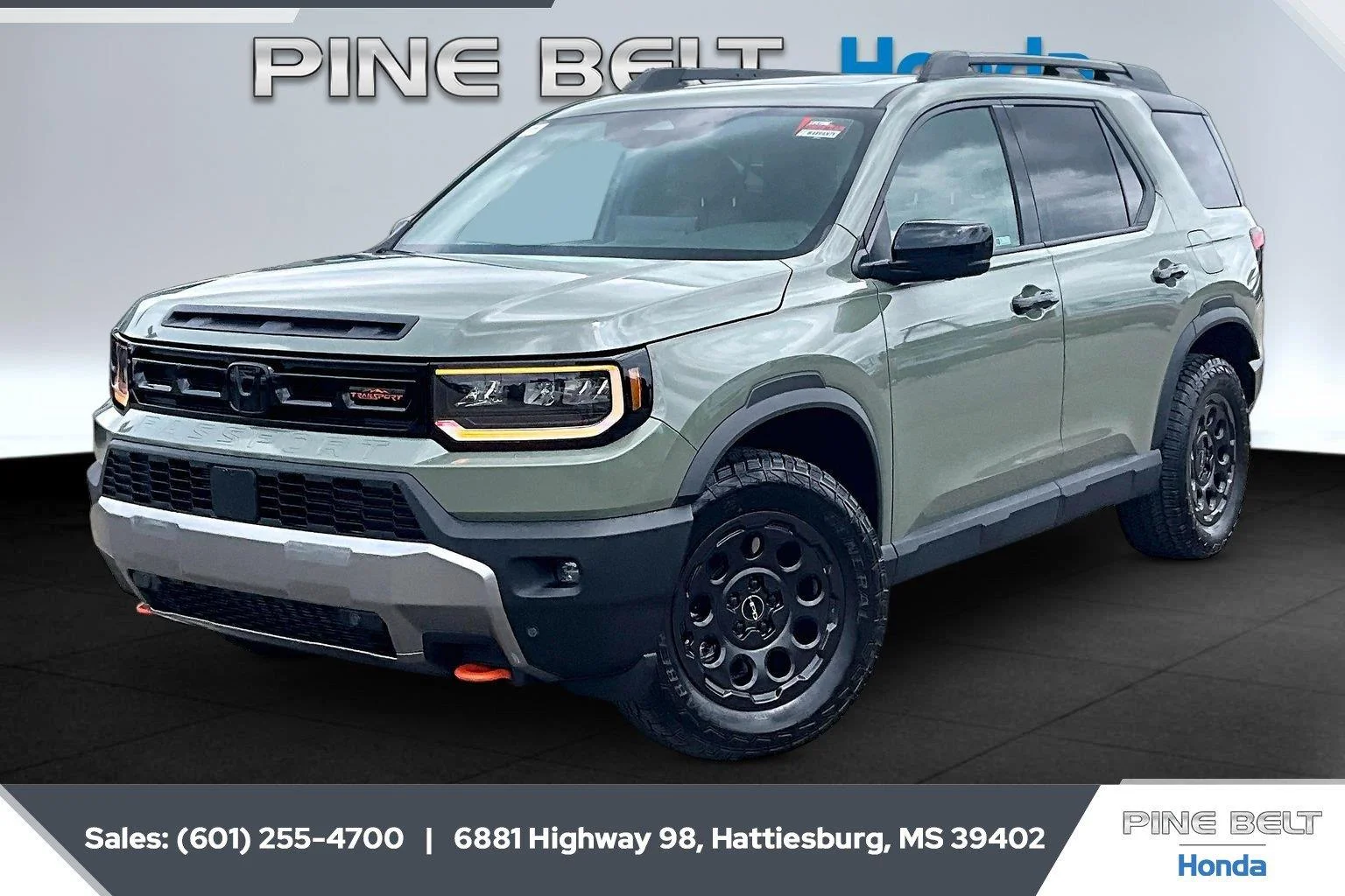 New 2026 Ash Green Metallic Honda TrailSport Elite Blackout image 2