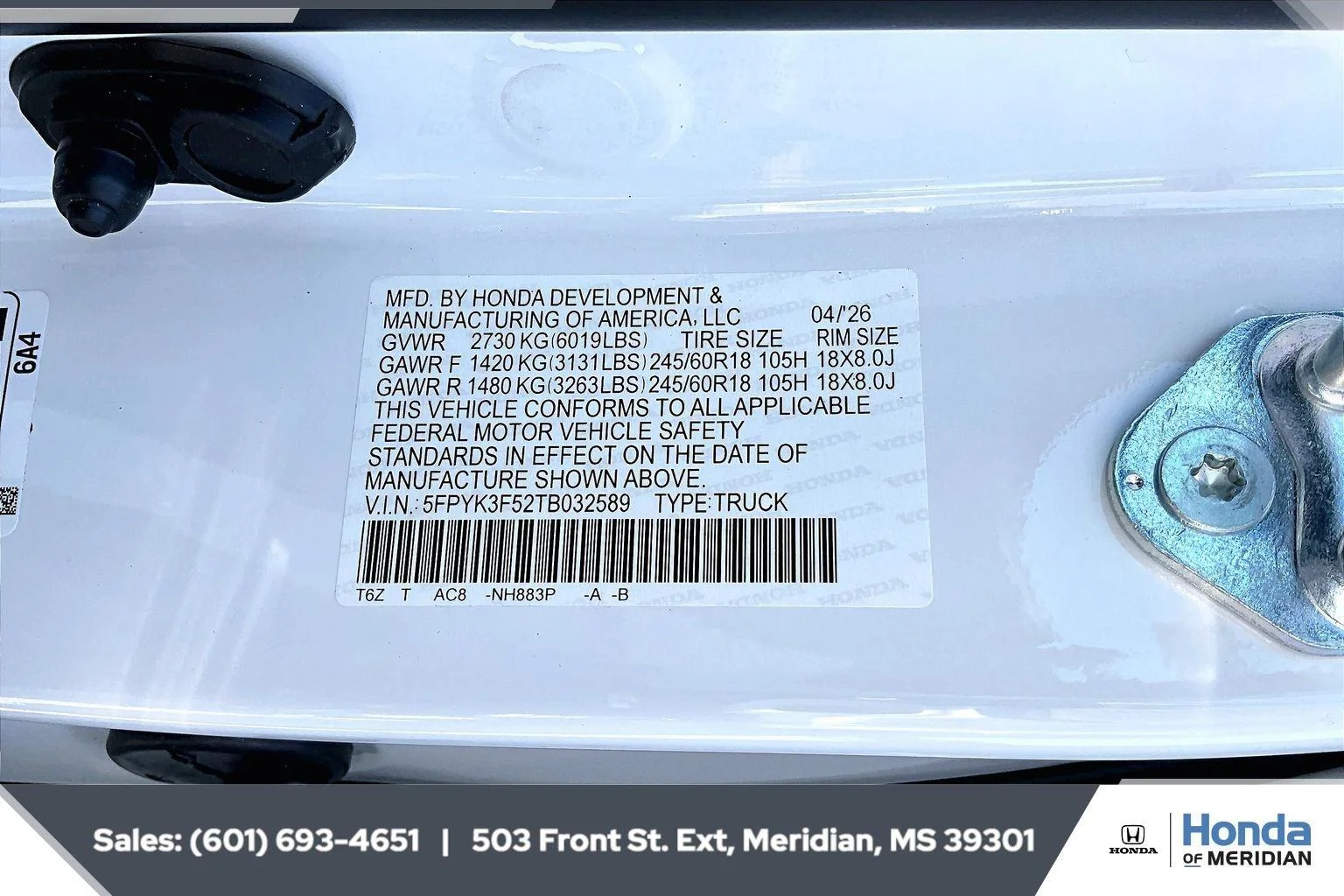 New 2026 Platinum White Pearl Honda RTL image 11