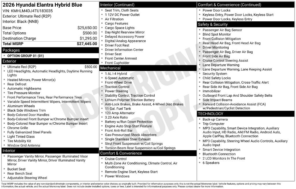 2026 Hyundai Elantra Blue - Photo 6