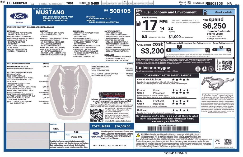 Used 2024 Blue Ford Dark Horse image 6