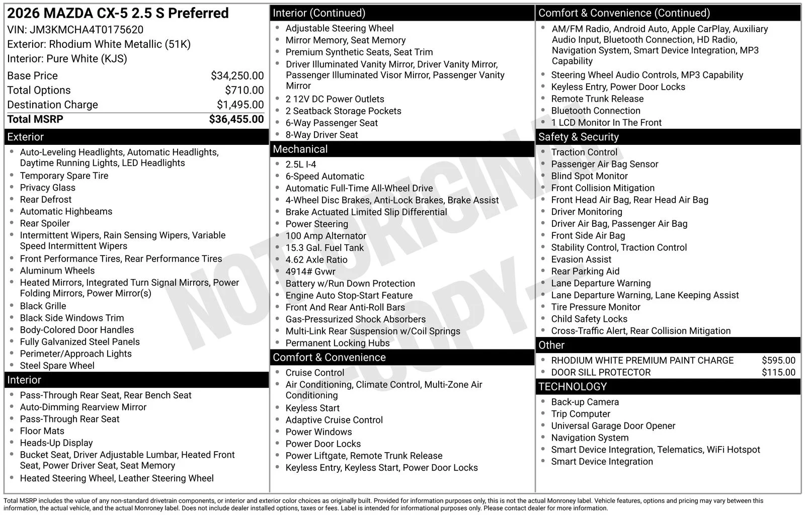 New 2026 Rhodium White Metallic Mazda 2.5 S Preferred image 4