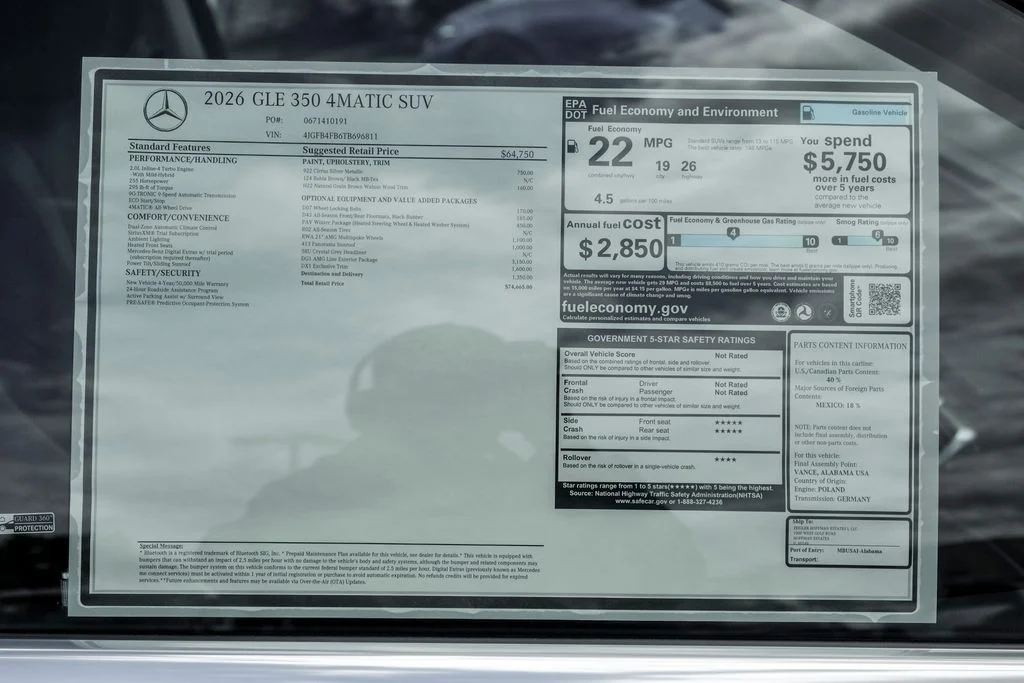 Certified Used 2026 Cirrus Silver Metallic Mercedes-Benz GLE 350 image 25