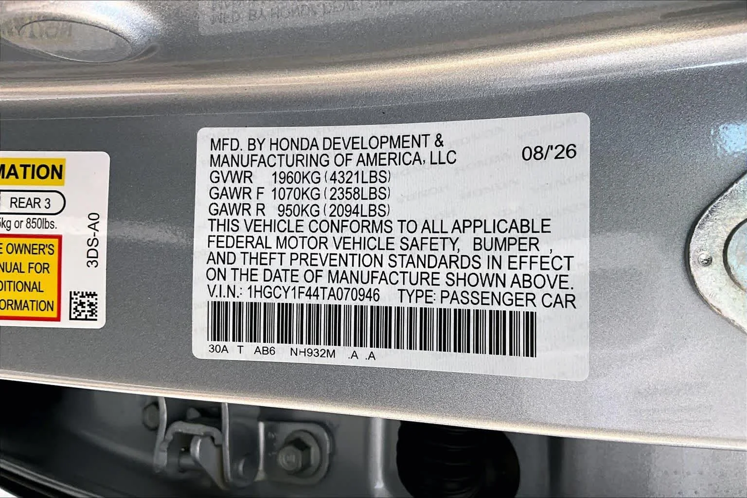 New 2026 Solar Silver Metallic Honda SE image 21