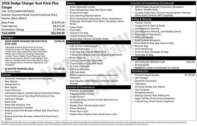 New 2026 Black Dodge Scat Pack Plus image 5