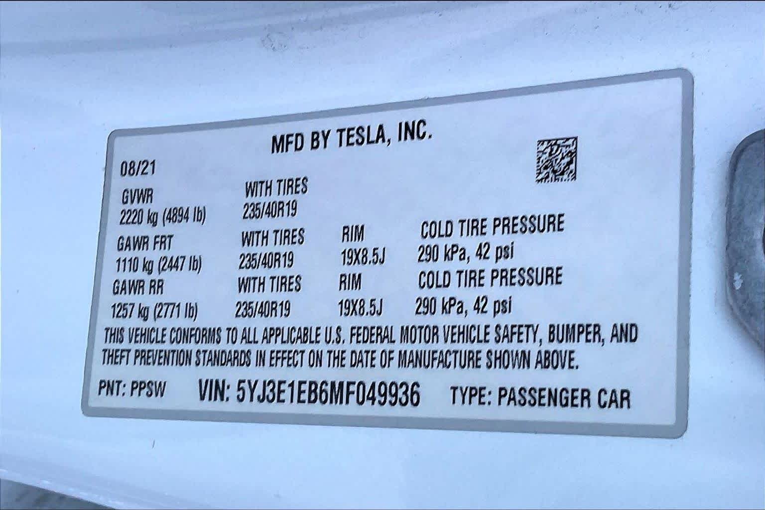 Used 2021 Pearl White Multi-Coat Tesla Long Range image 30