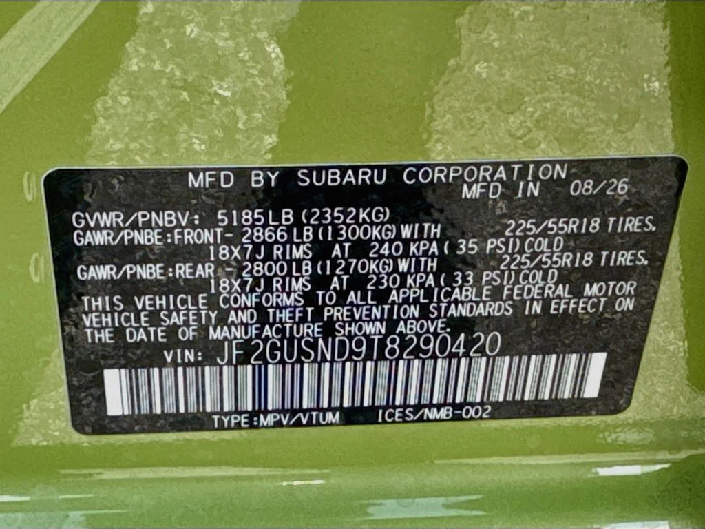 New 2026 CITRON YELLOW PEARL Subaru Limited Hybrid image 38