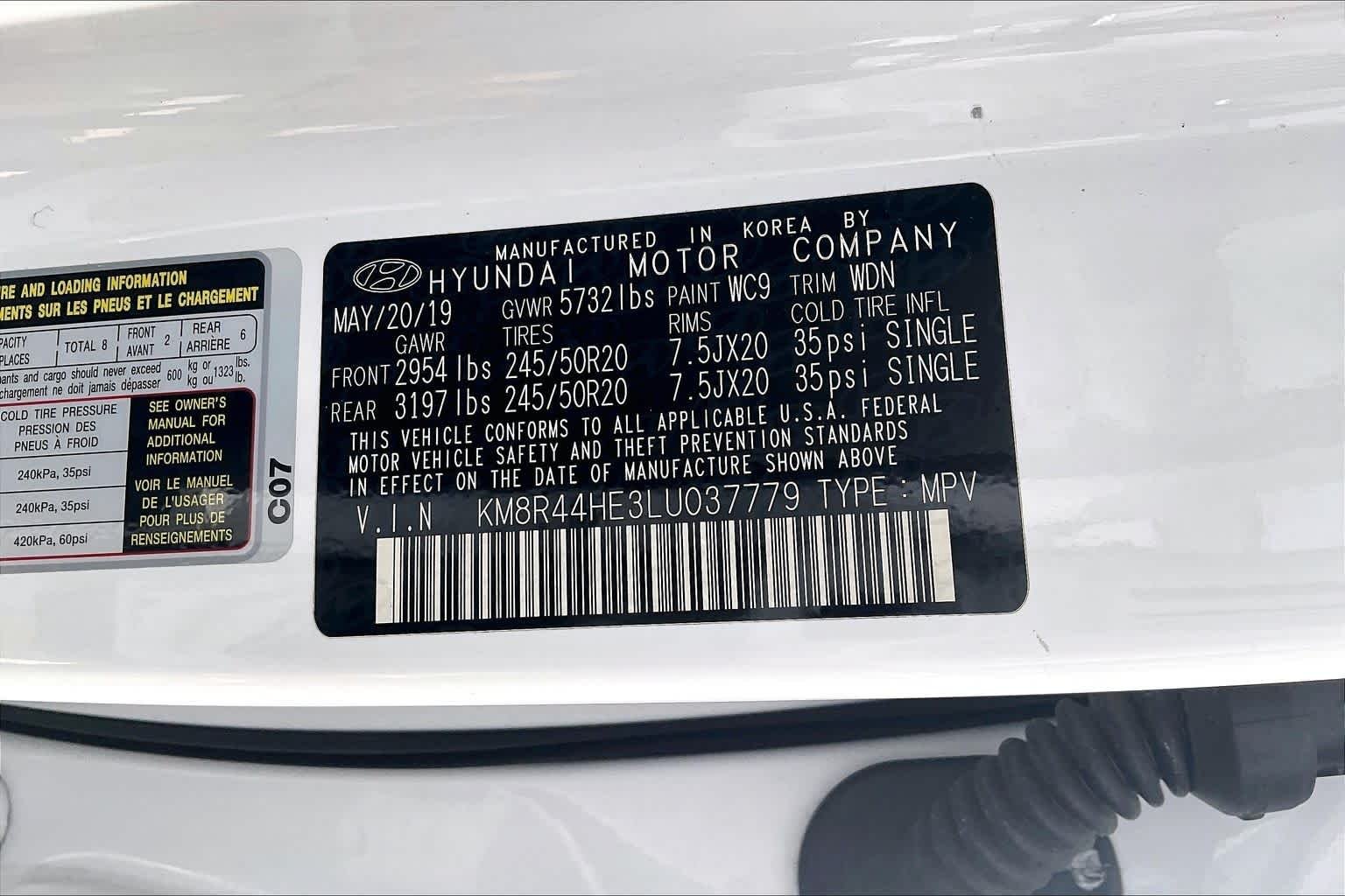 Used 2020 Hyper White Hyundai SEL image 34