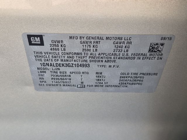 Used 2016 CHAMPAGNE SILVER METALLIC Chevrolet LTZ image 34