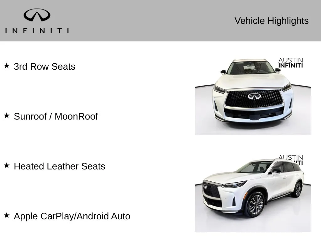Certified Used 2027 White INFINITI LUXE image 3