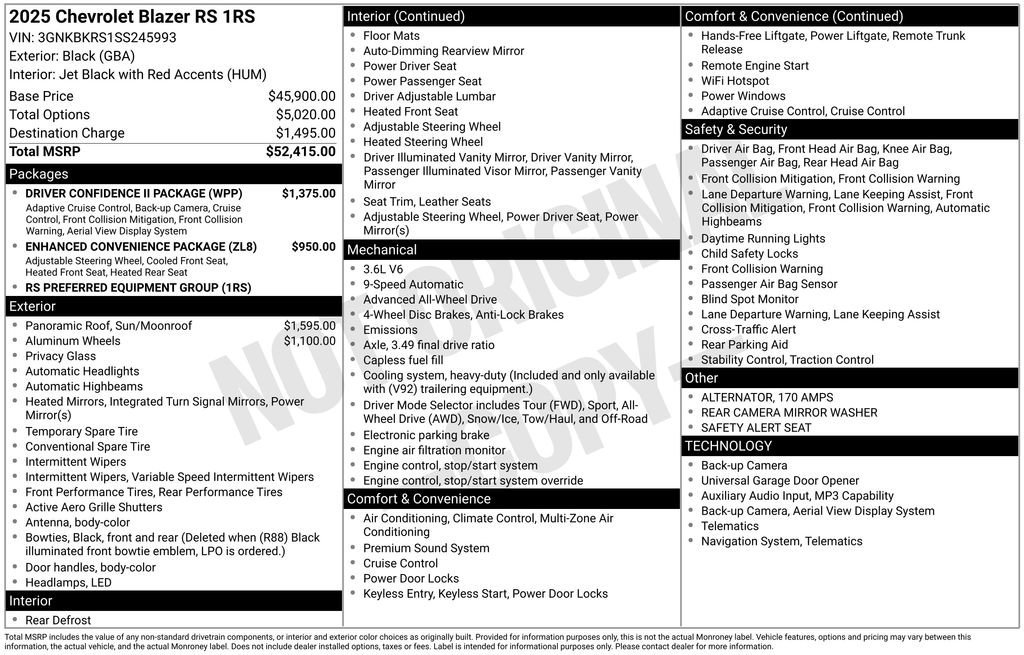 Used 2025 Black Chevrolet RS image 7