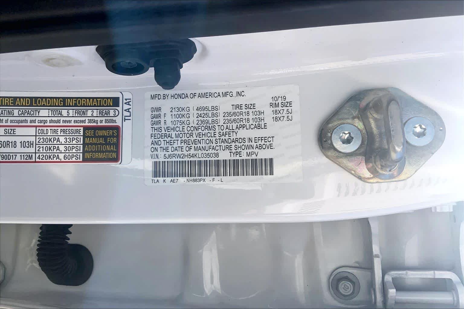 Used 2019 Platinum White Pearl Honda EX image 28