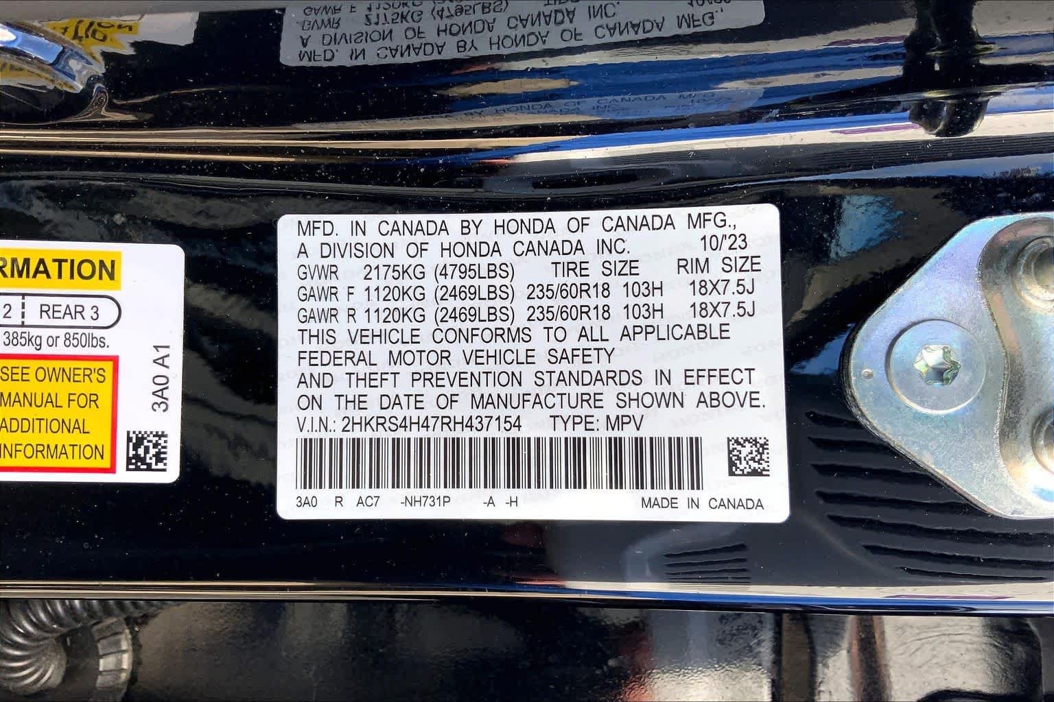 Certified Used 2024 Crystal Black Pearl Honda EX image 34