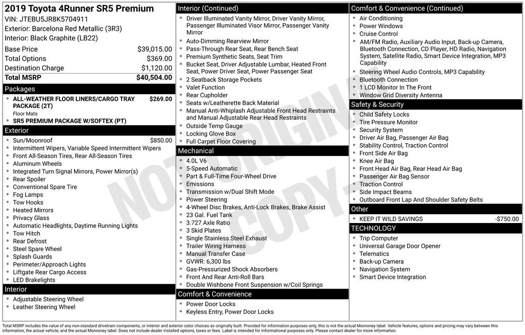 Certified Used 2019 Red Toyota SR5 Premium image 11