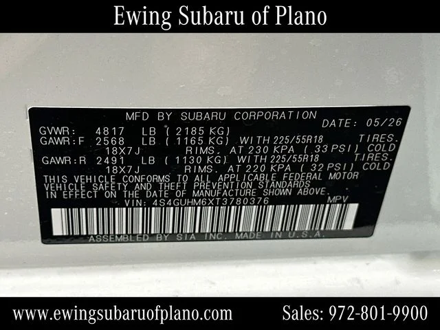 New 2026 CRYSTAL WHITE PEARL Subaru Limited image 34
