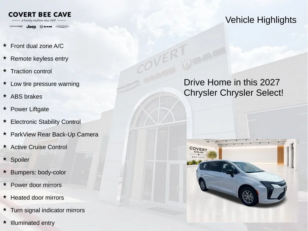 New 2027 Bright White Clear-Coat Paint Chrysler Select image 8